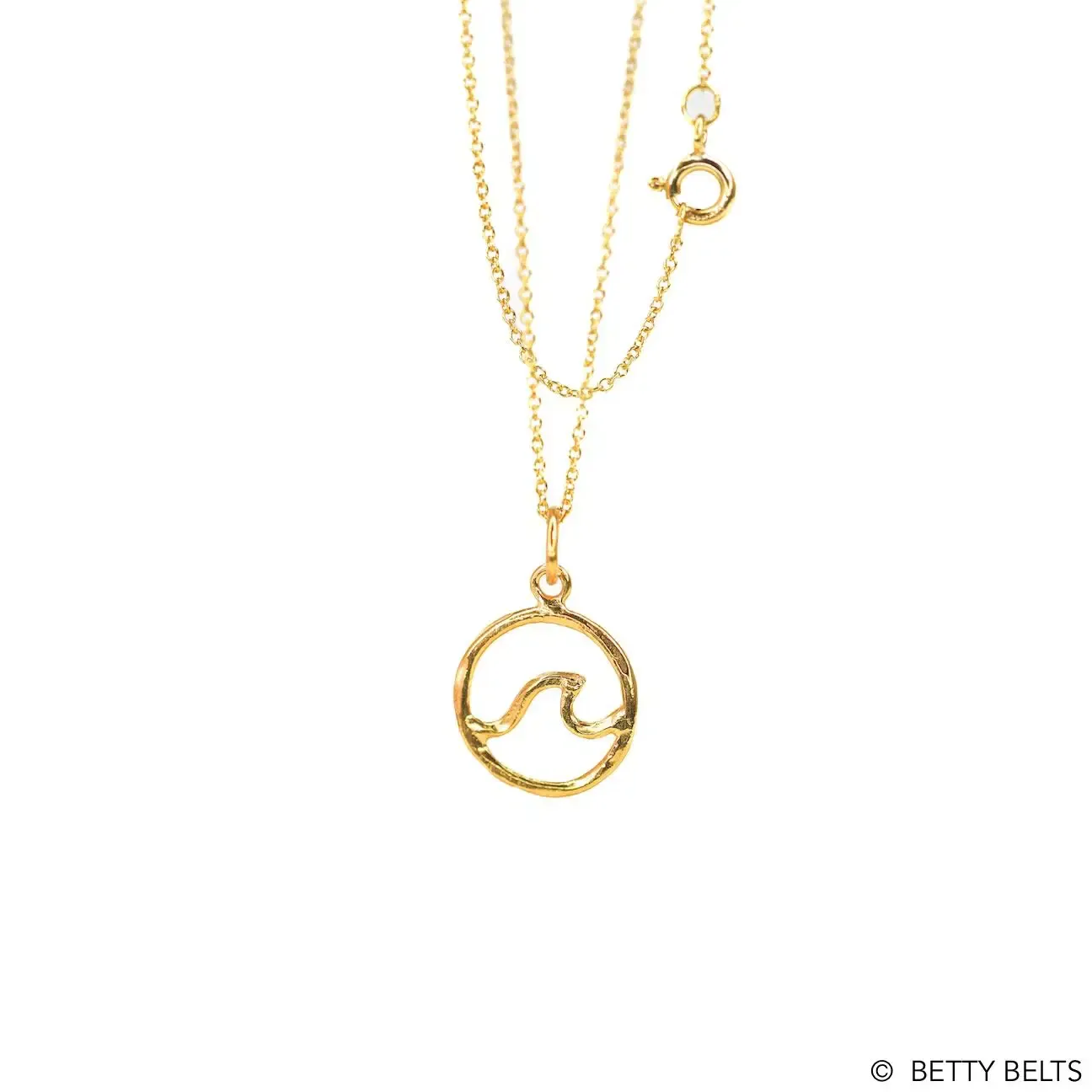 Circle Wave Charm Necklace (24K Gold Vermeil)