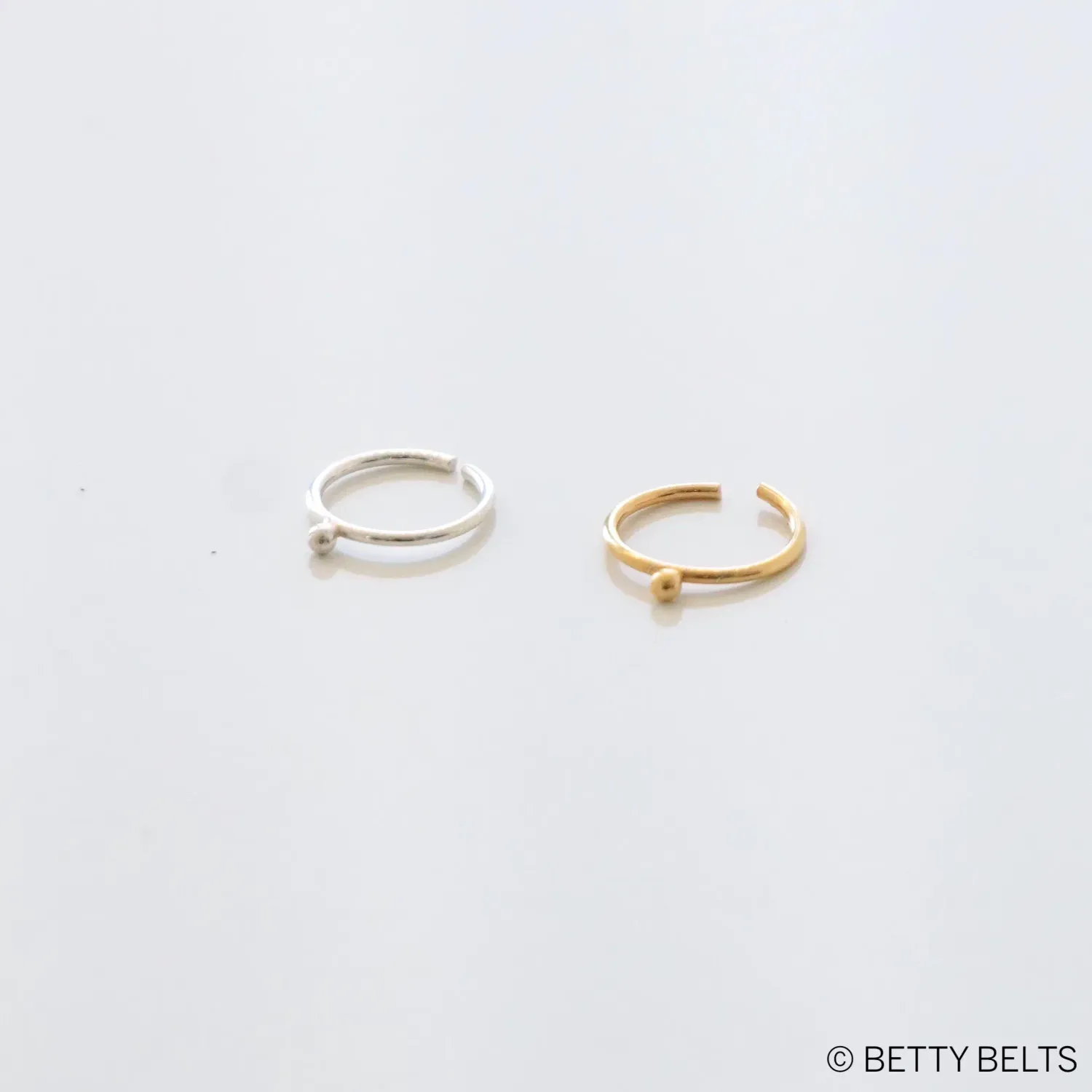 Single Bead Tiny Piercing Hoop (Silver &amp; 24K Gold Vermeil) (Final Sale!)