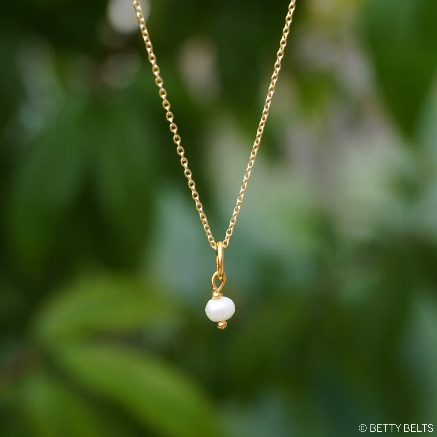 Classic Pearl Charm Necklace (24K Gold Vermeil)