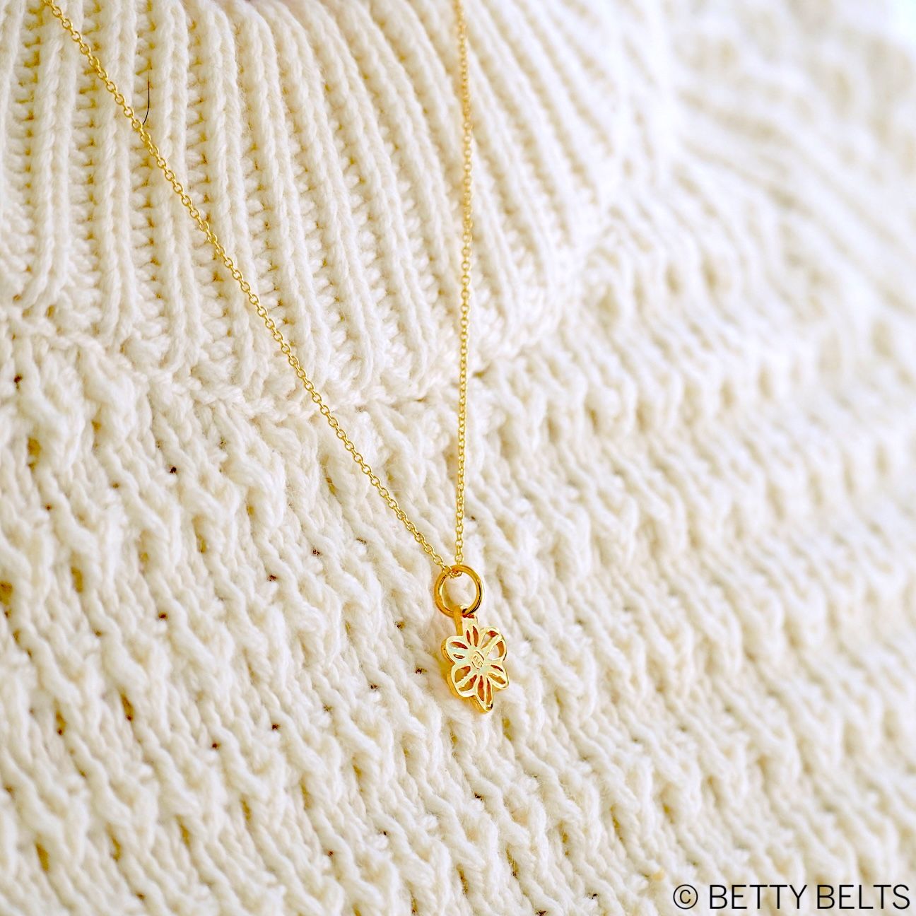 Betty Flower Charm Necklace (24K Gold Vermeil)