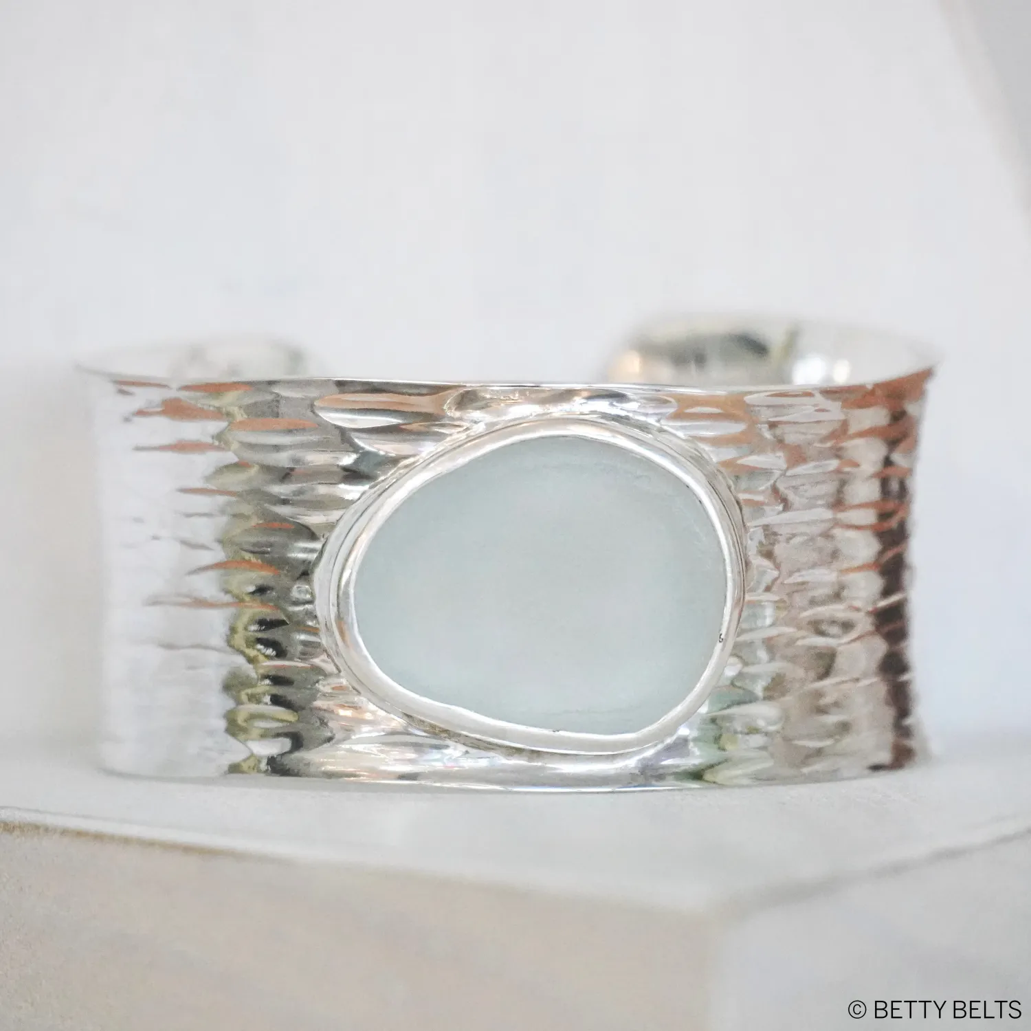Water Sea Glass Cuff Bracelet