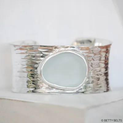 Water Sea Glass Cuff Bracelet