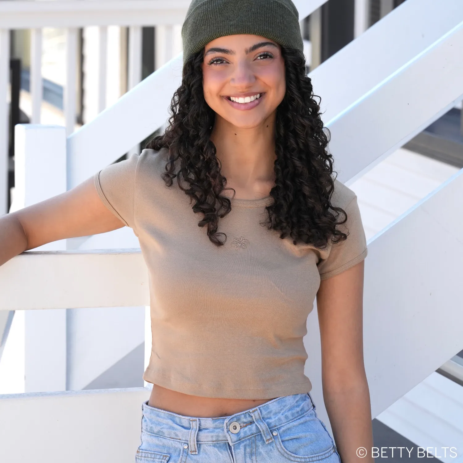 Betty Embroidered Flower Baby Doll Tee