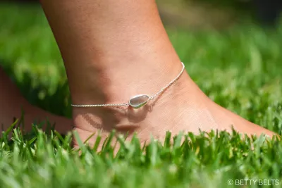 HOPE Sea Glass Anklet (Silver &amp; Gold Vermeil)  (Final Sale!)