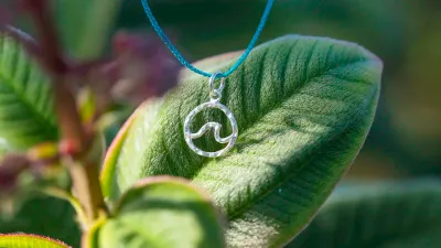 Circle Wave + Braided Cord Necklace