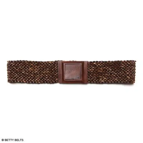ASHLEY Wood Stretch Belt (Final Sale!), Available Colors: Brown
