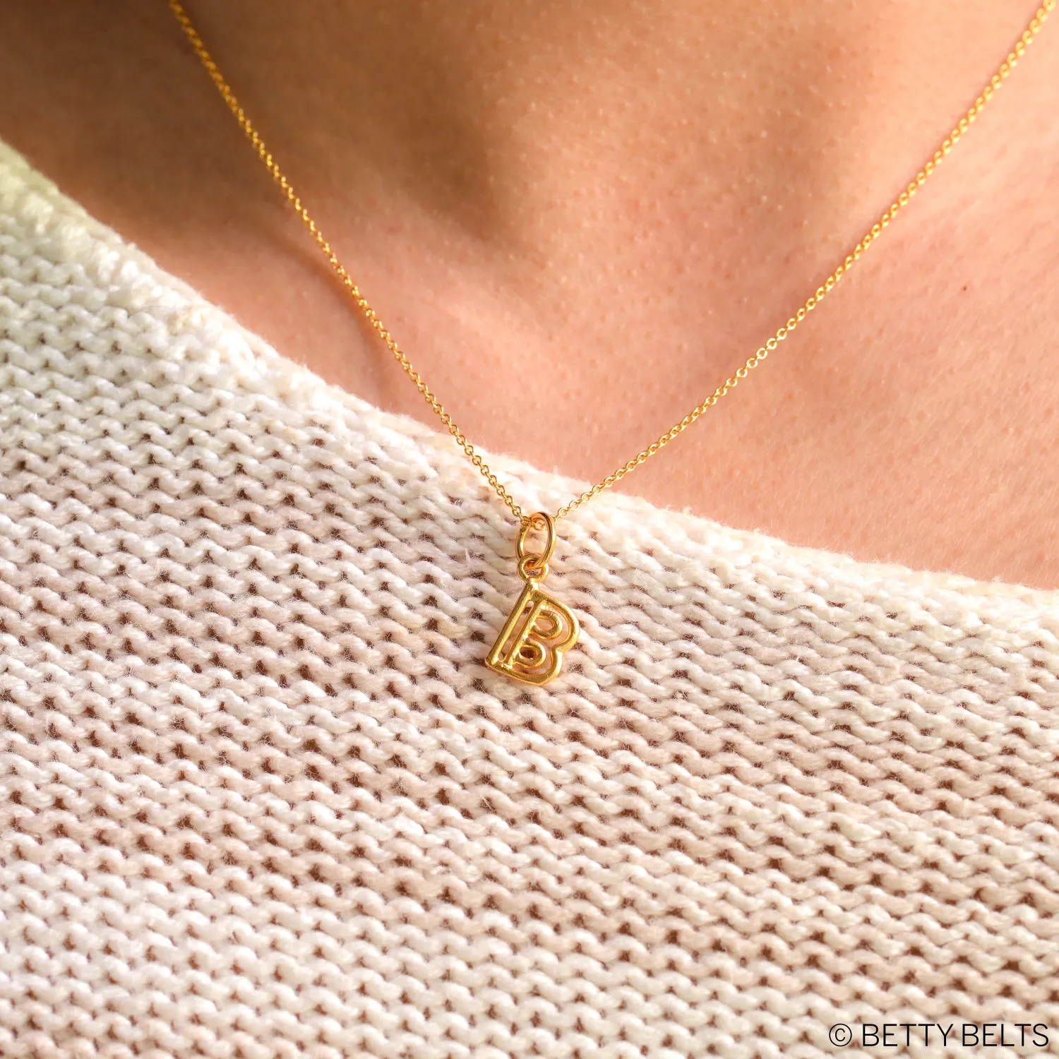 Alphabet Letter Charm Necklace (24K Gold Vermeil)