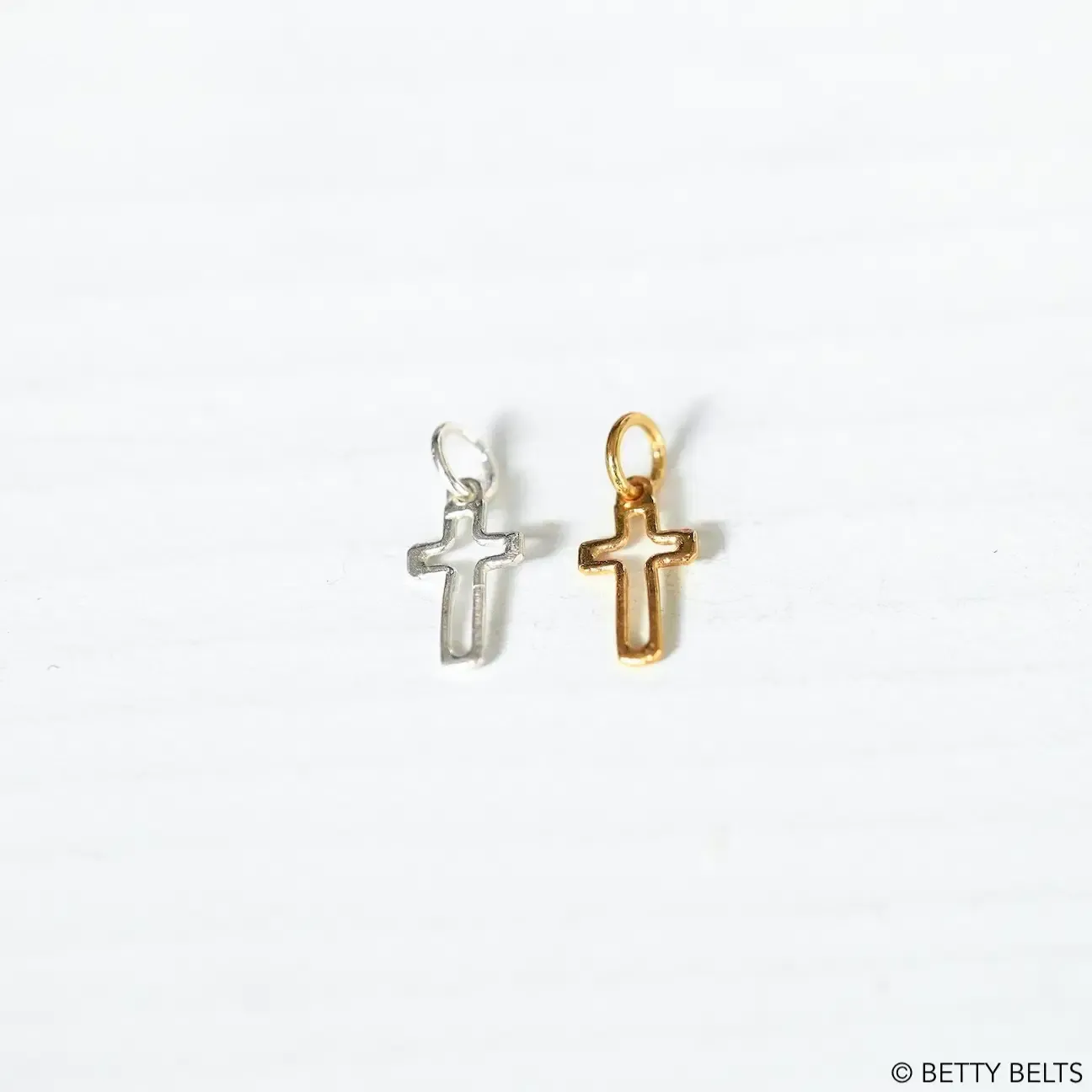 Bitty Cross - Pendant or Hoop Charm (Silver or 24K Gold Vermeil)