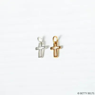 Bitty Cross - Pendant or Hoop Charm (Silver or 24K Gold Vermeil)