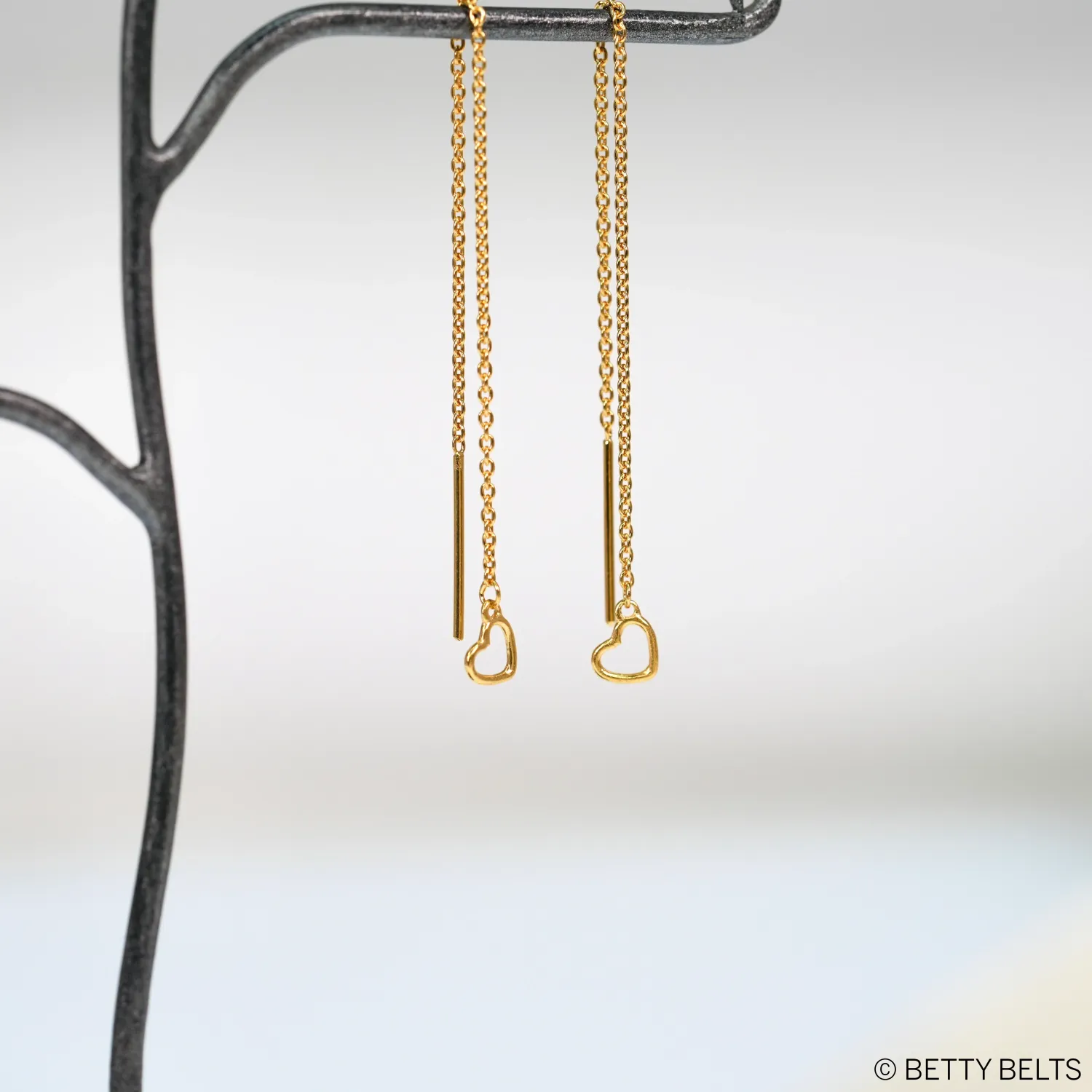 Bitty Heart Threaders (Silver &amp; 24K Gold Vermeil)