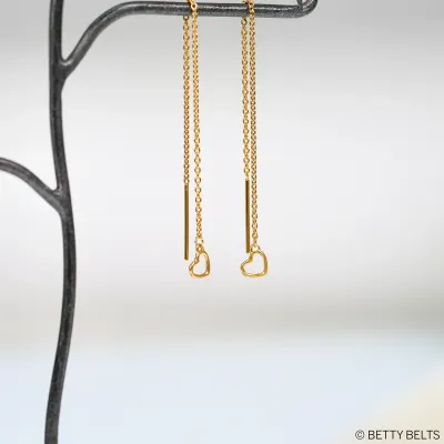 Bitty Heart Threaders (Silver &amp; 24K Gold Vermeil)