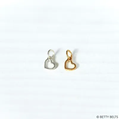 Bitty Heart - Pendant or Hoop Charm (Silver or 24K Gold Vermeil)