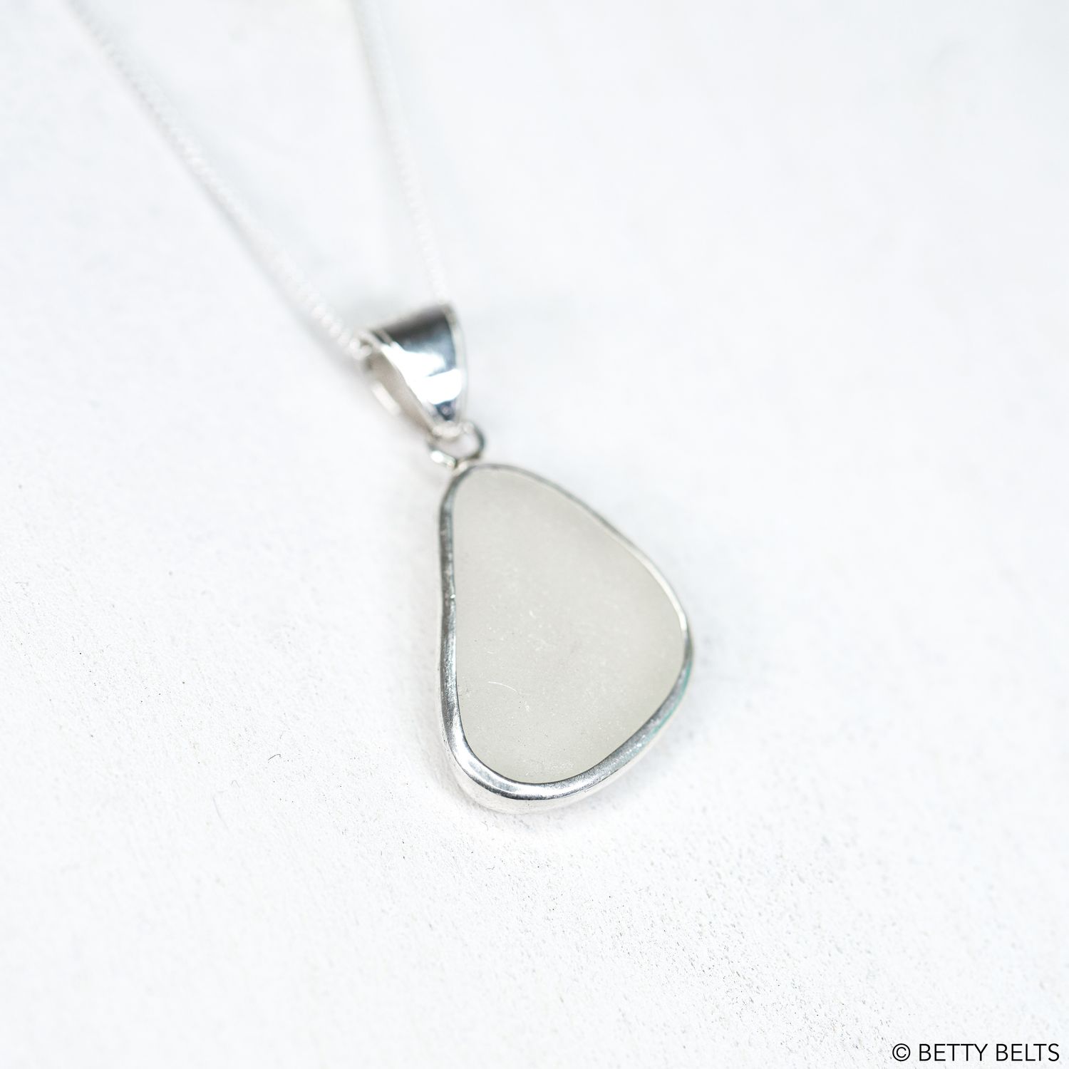 REVERSIBLE Sea Glass Pendant/ Necklace, Sea Glass Color (See Images):: WHITE