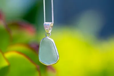 REVERSIBLE Sea Glass Pendant/ Necklace
