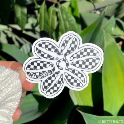 Betty Flower Checkerboard Sticker