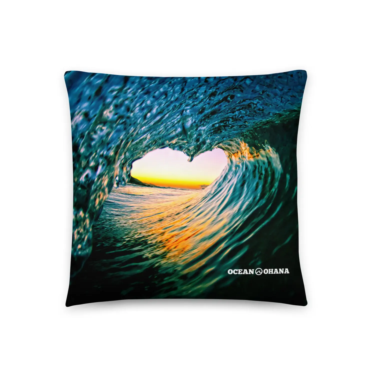 Ocean Ohana Heart Wave Pillow (made-to-order)