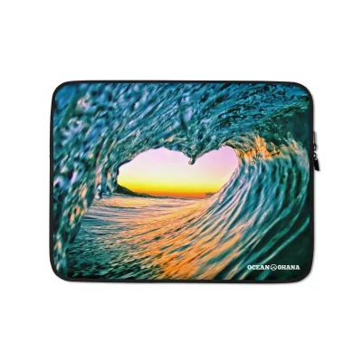 Ocean Ohana Heart Wave Laptop Case (made-to-order)