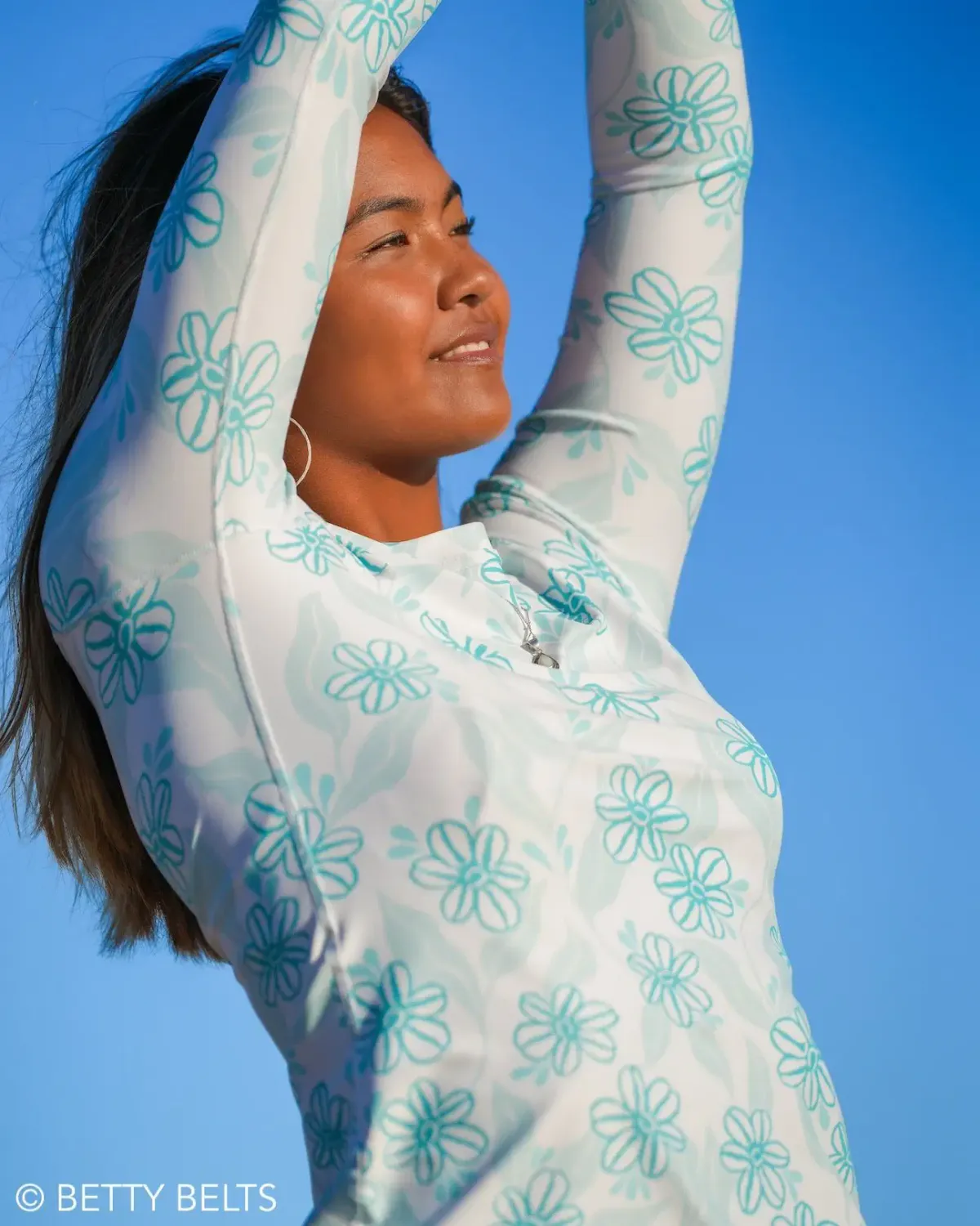 Betty Kelpy Women's Rash Guard in OCEAN (made-to-order)