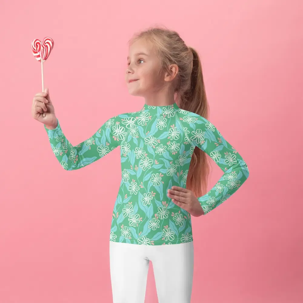 Betty Kelpy Kids Rash Guard in FOREST (made-to-order)