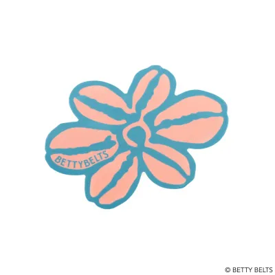 Betty Flower Sticker (Peachy &amp; Blue)