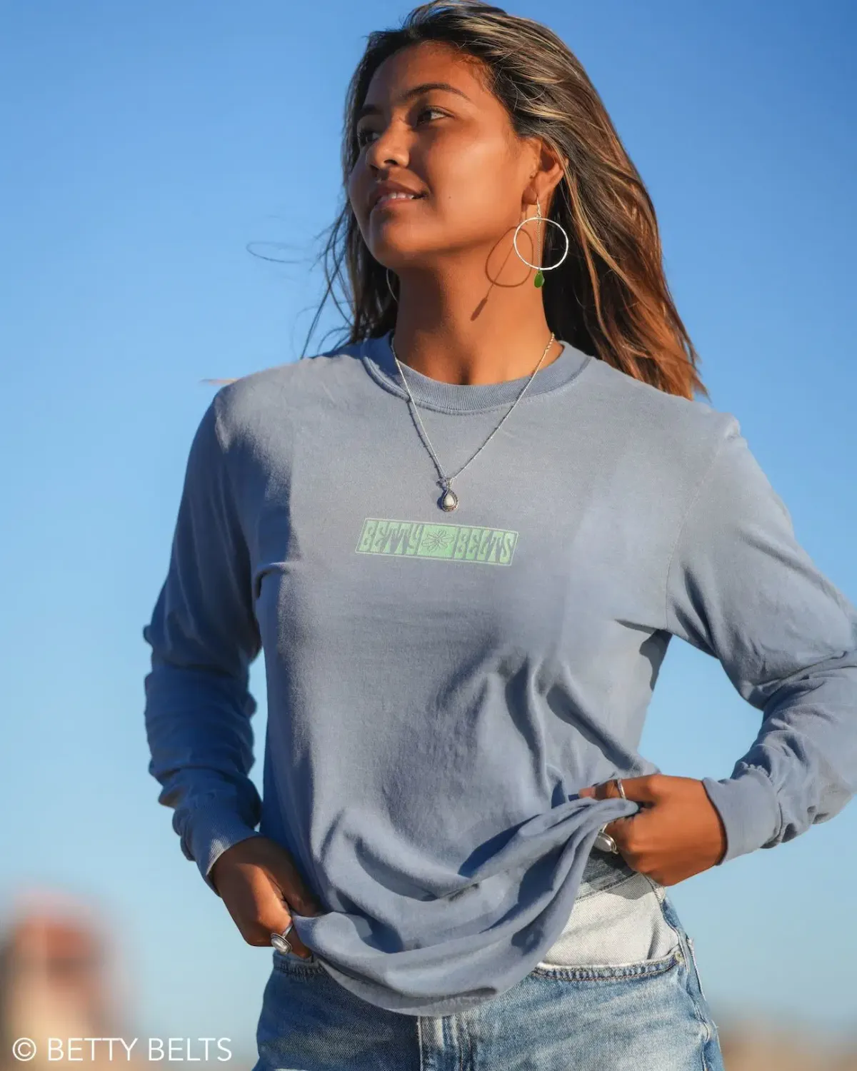 Groovy Garment-dyed heavyweight long-sleeve shirt in SAGE (made-to-order)