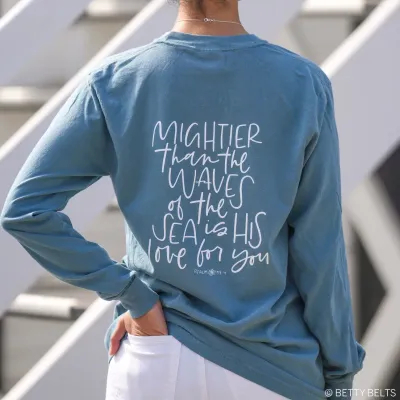 Mightier Ocean Lovers Long Sleeve - White Screen (Unisex)