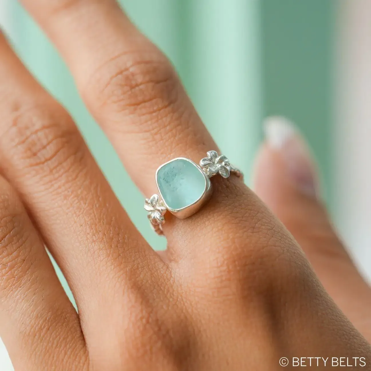 KOKO Sea Glass Ring (Silver and 24K Gold Vermeil)