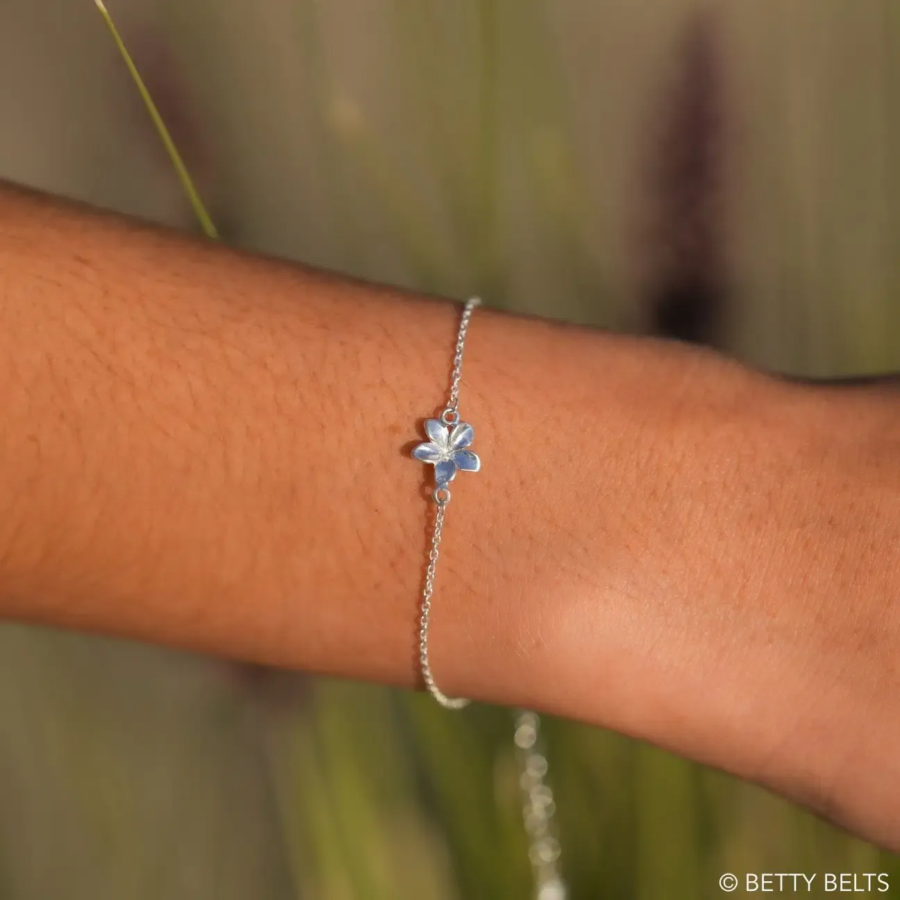 Plumeria Chain Bracelet (Silver &amp; 24K Gold Vermeil)