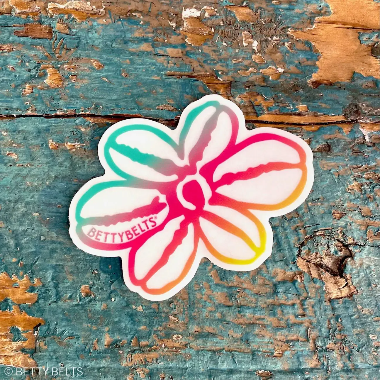 Rainbow Ombré Betty Flower Sticker