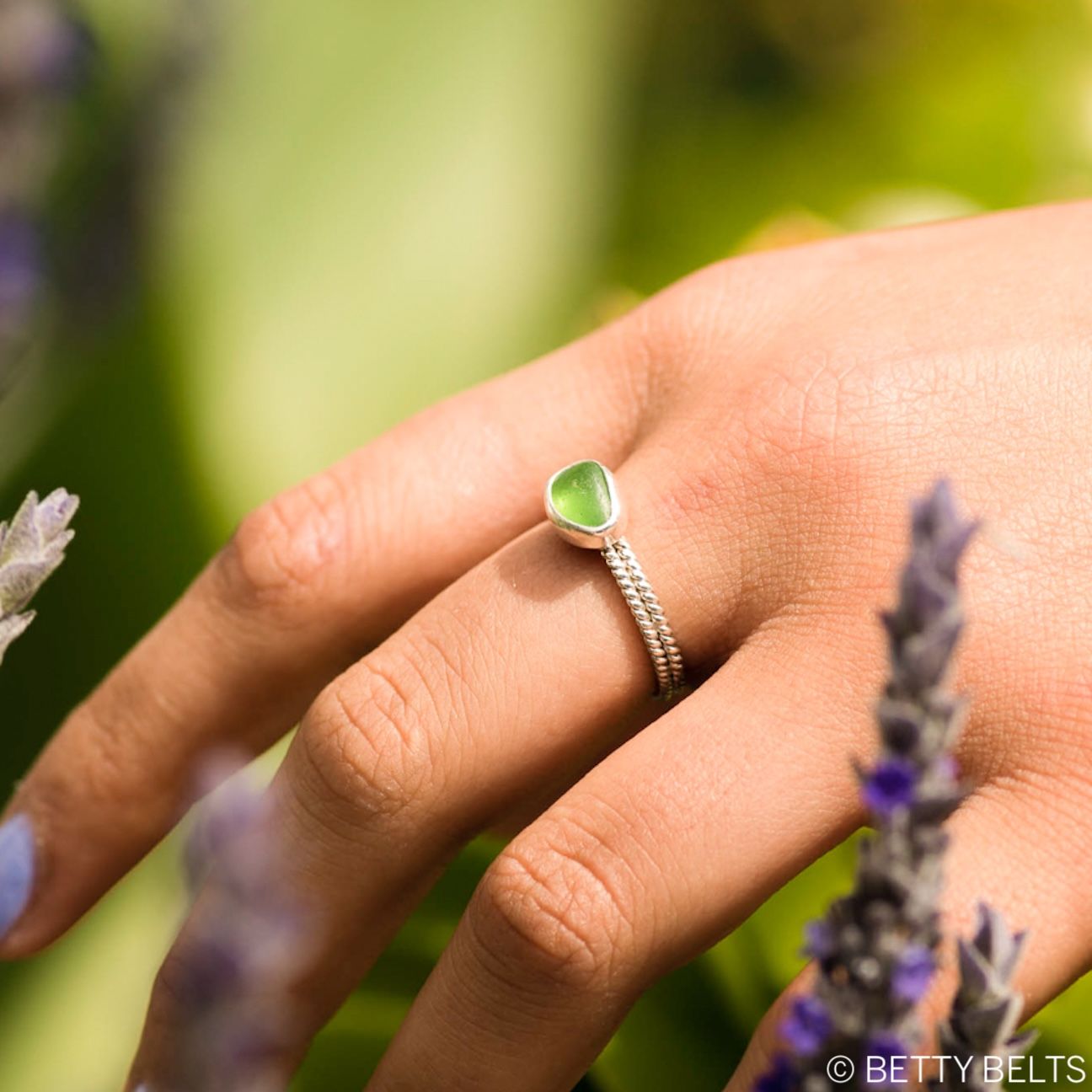 ANNALIE Sea Glass Double Twist Ring