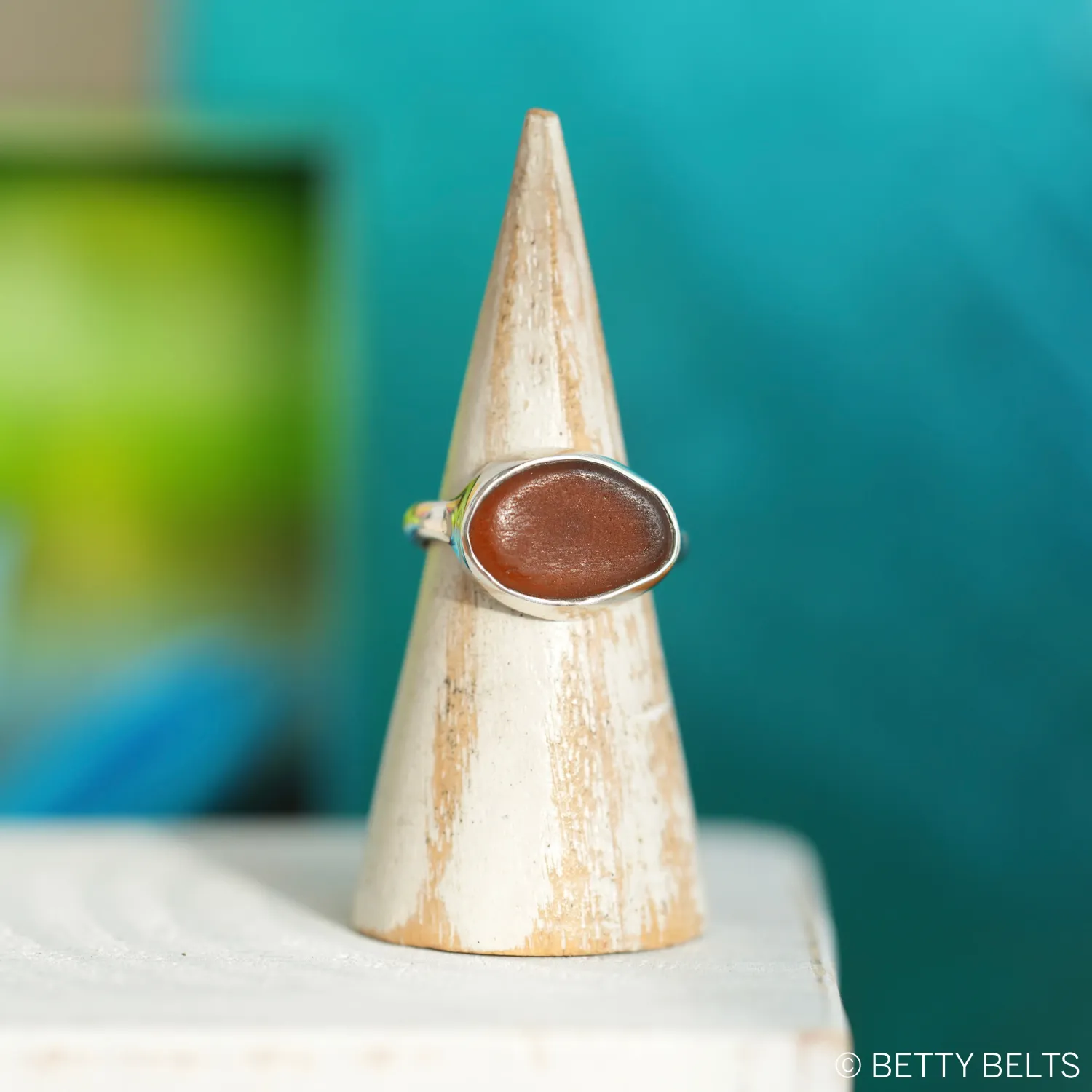 Simple Sea Glass Ring (Silver Version)