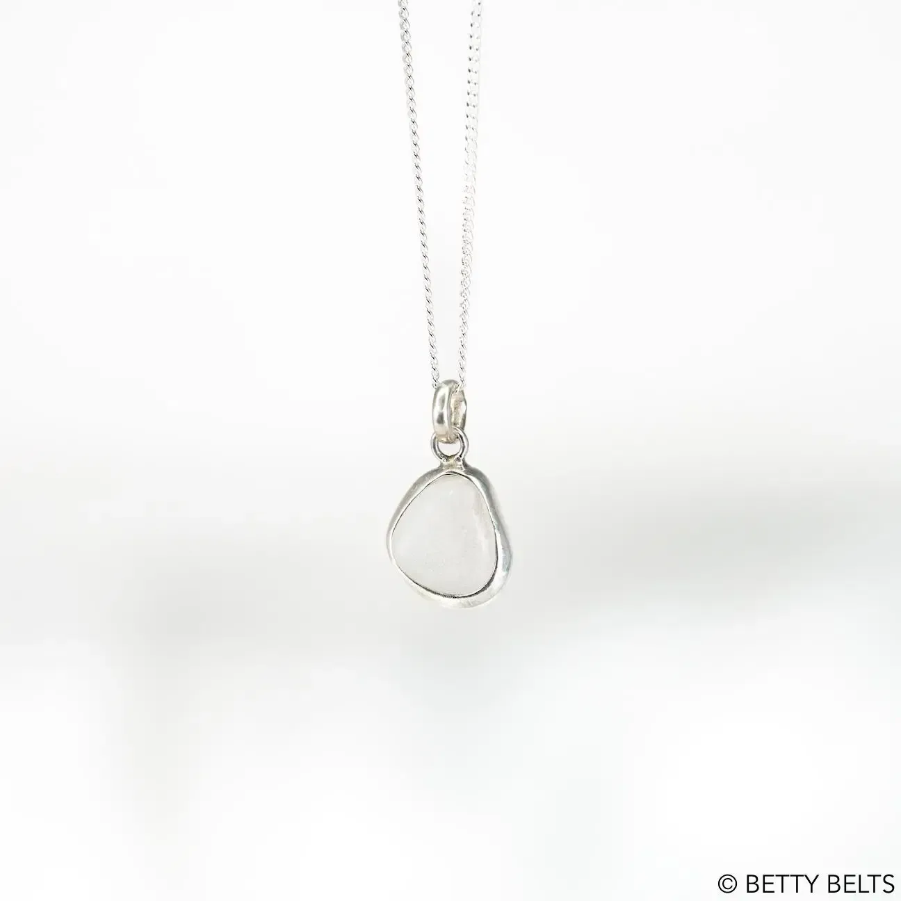 Marion Sea Glass Charm Necklace (Silver Version)