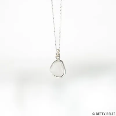 Marion Sea Glass Charm Necklace (Silver Version)