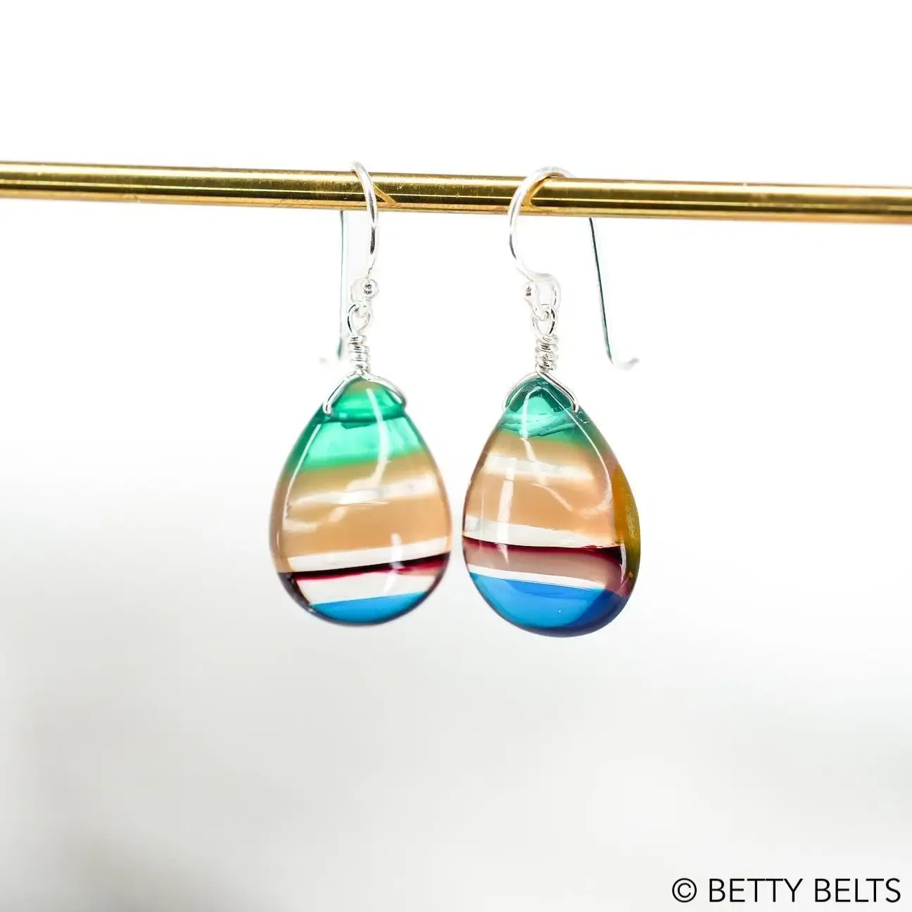Sunset Earrings - Upcycled Surfboard Resin