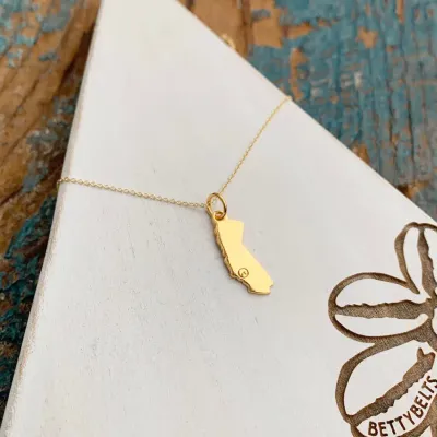 California Charm Necklace (24K Gold Vermeil)
