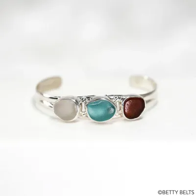 JACKLYN Sea Glass Cuff Bracelet