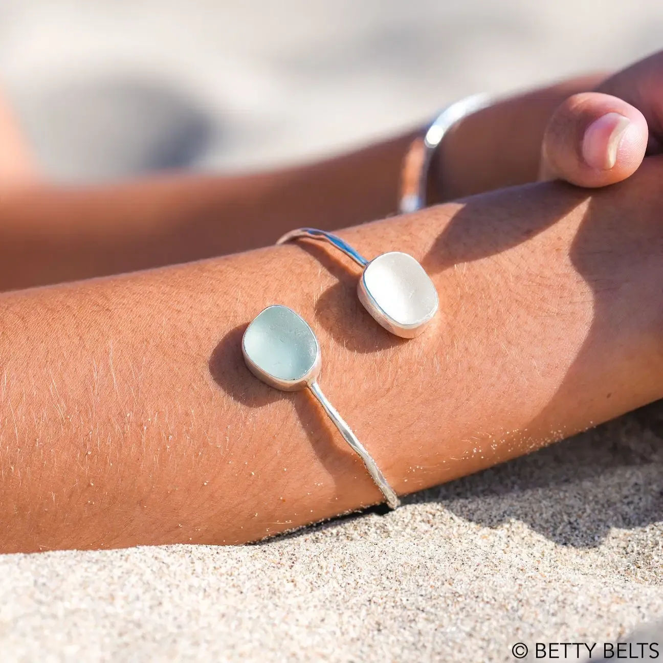 Better Together Sea Glass Cuff Bracelet