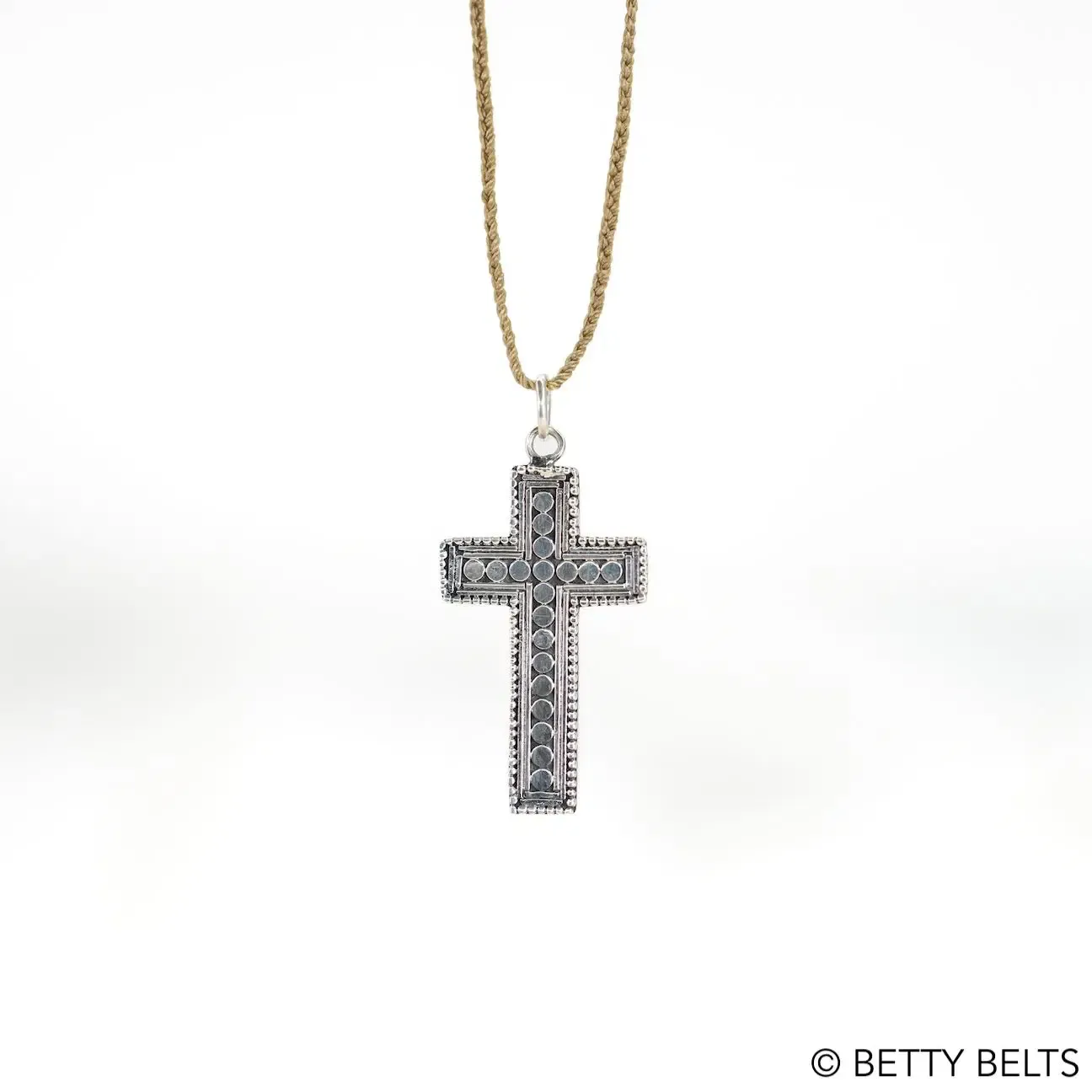 ISIAH 53:5 Bali Dots Cross Pendant / Cord Necklace