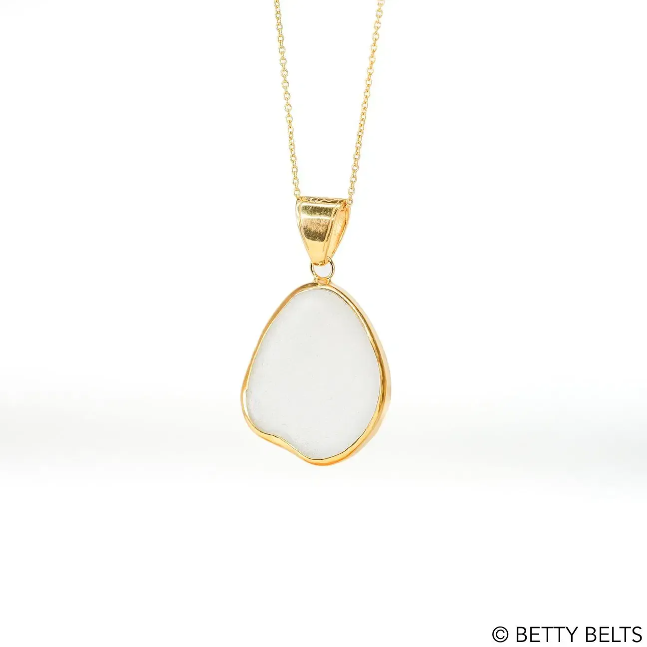 REVERSIBLE Sea Glass Pendant/ Necklace (24K Gold Vermeil)