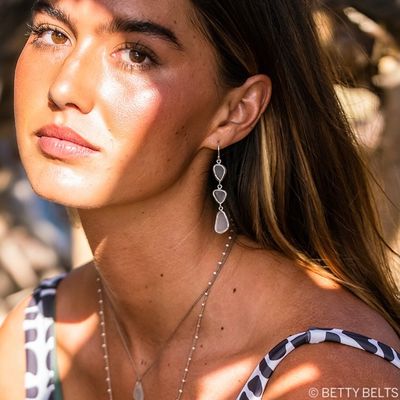 Sea Glass Triple Drop Earrings Sea Glass Triple Drop Earrings