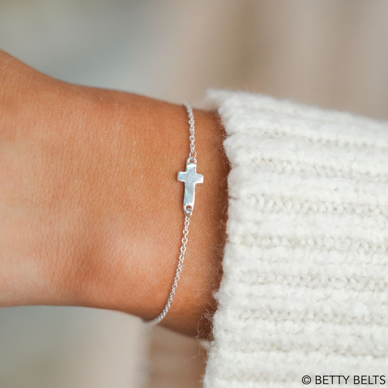 Simple Cross Bracelet (Silver &amp; 24K Gold Vermeil)