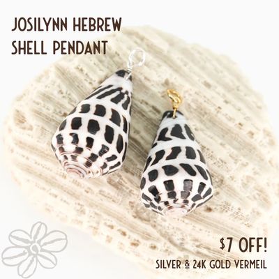 JOSILYNN Hebrew Shell Pendant (Silver &amp; 24K Gold Vermeil)