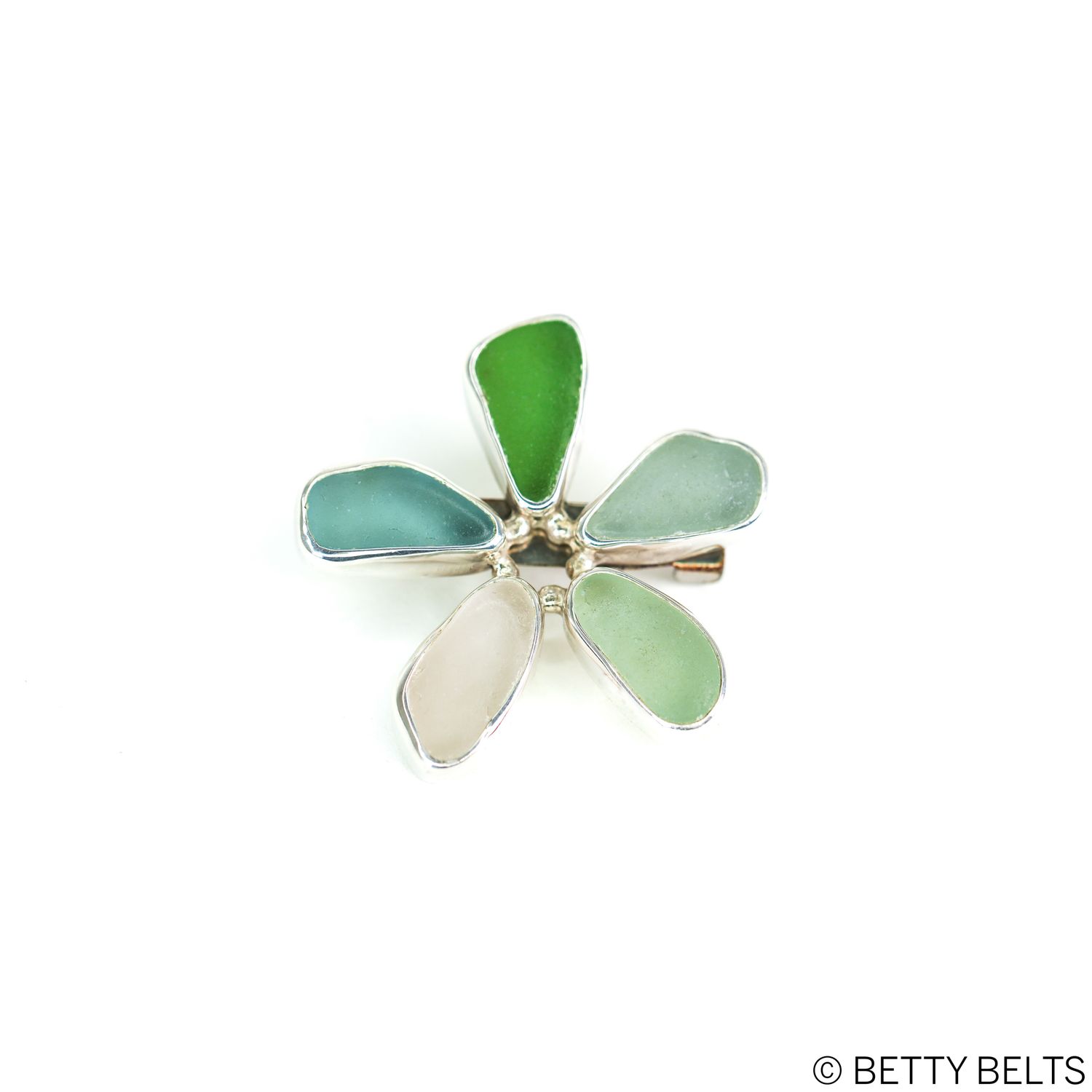 FLOWER Sea Glass Brooch