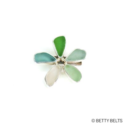 FLOWER Sea Glass Brooch