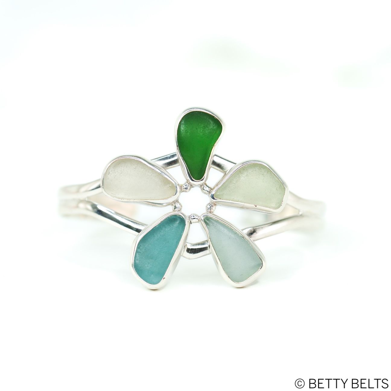 FLOWER Sea Glass Cuff