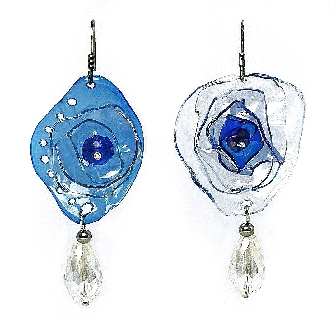 ORECCHINI Fiori blu