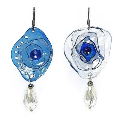 ORECCHINI Fiori blu
