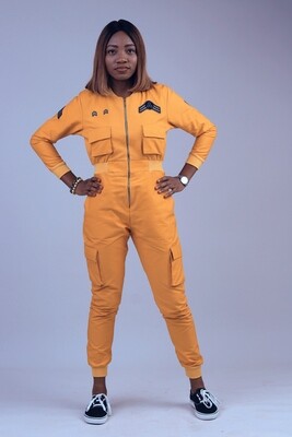 DAVYCURTIS 
STREET MILITIA
Khaki Cargo Jumpsuit.