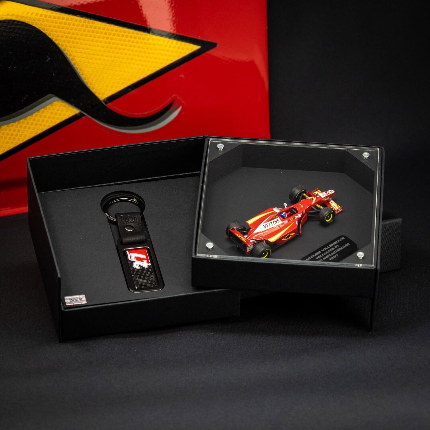 Coffret F1 Villeneuve : Porte-clés Métal/Carbone + Miniature Coffret F1 Villeneuve : Porte-clés Métal/Carbone + Miniature