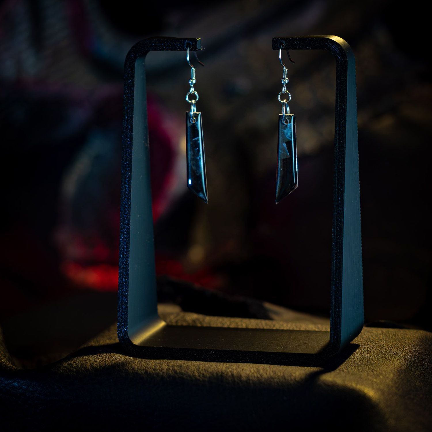 Boucles d'oreilles Carbone/Inox Formule1© Ferrari© SF21 Carlos Sainz